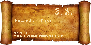 Busbacher Maxim névjegykártya